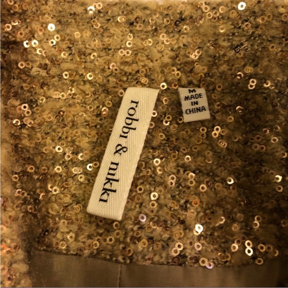 Robbi & Nikki Gold Boucle Sequin Blazer, size M - Picture 5 of 7